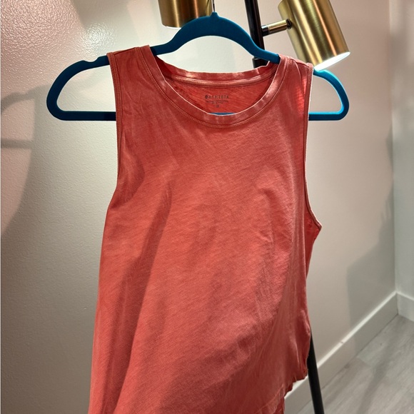 Papaya-colored slub sleeveless tee - Picture 4 of 5